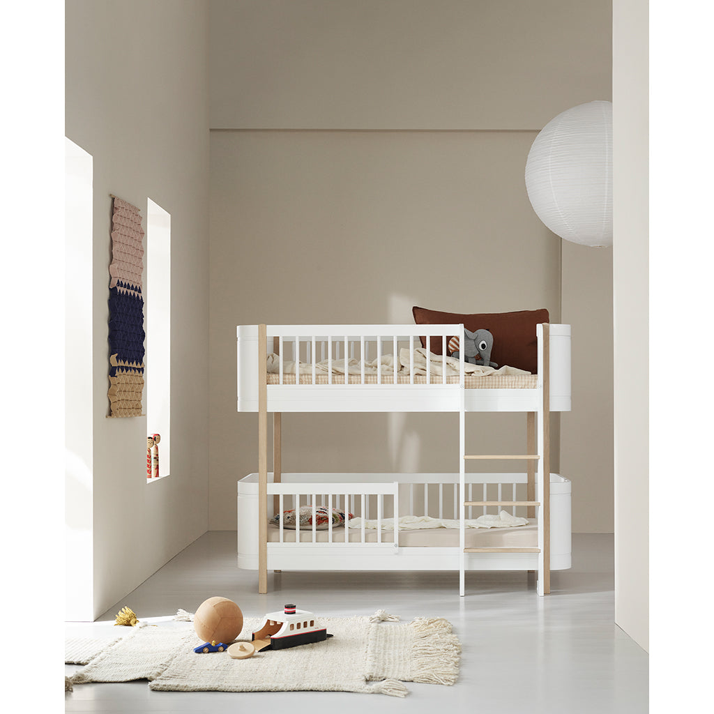 Oliver Furniture, Wood Mini+ Half-Height Bunk Bed - White/Oak