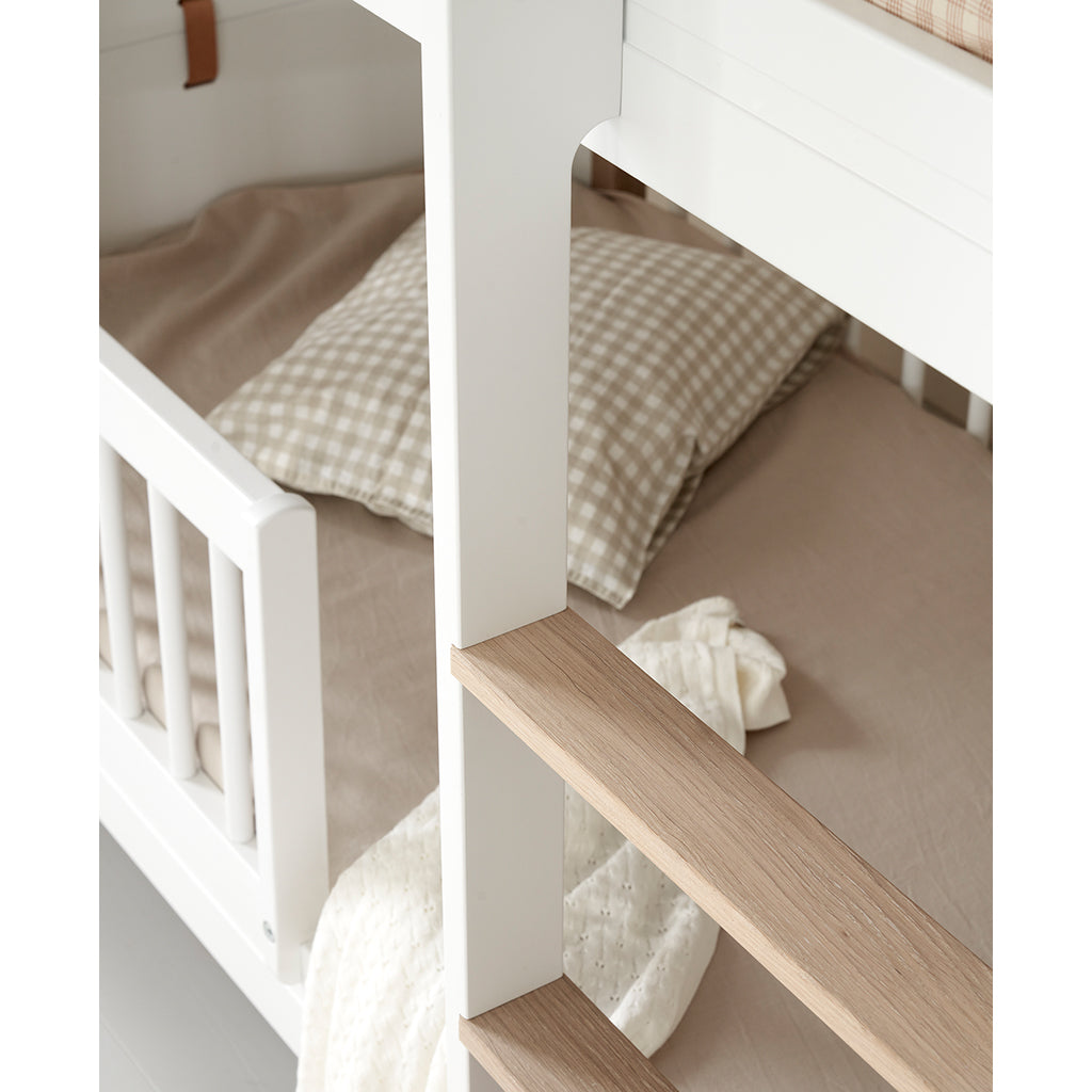 Oliver Furniture, Wood Mini+ Half-Height Bunk Bed - White/Oak