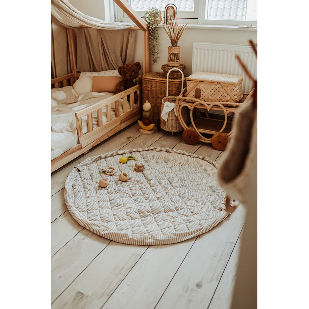 Play&Go 2-in-1 Baby Blanket, Organic - Stripes Blue