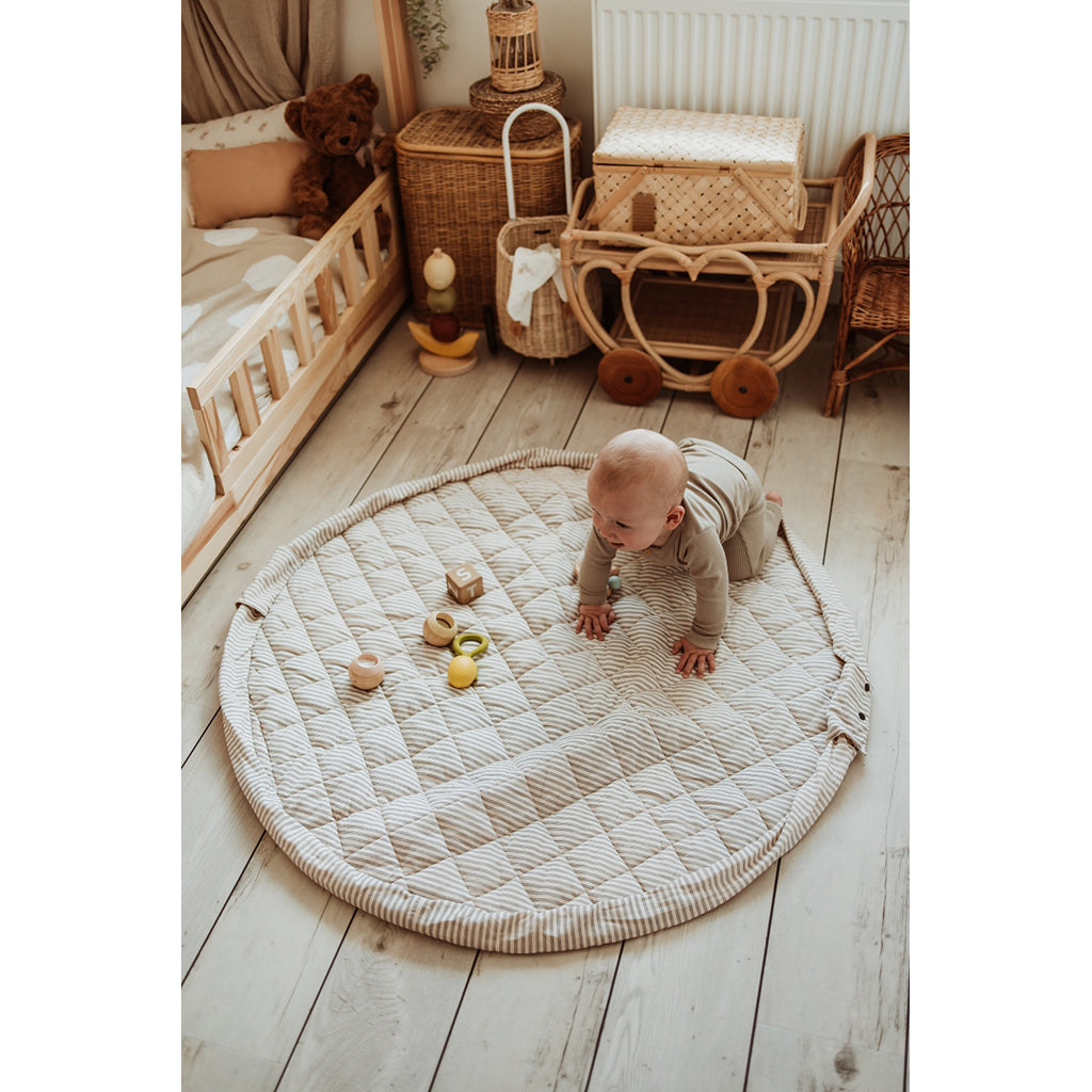 Play&Go 2-in-1 Baby Blanket, Organic - Stripes Blue