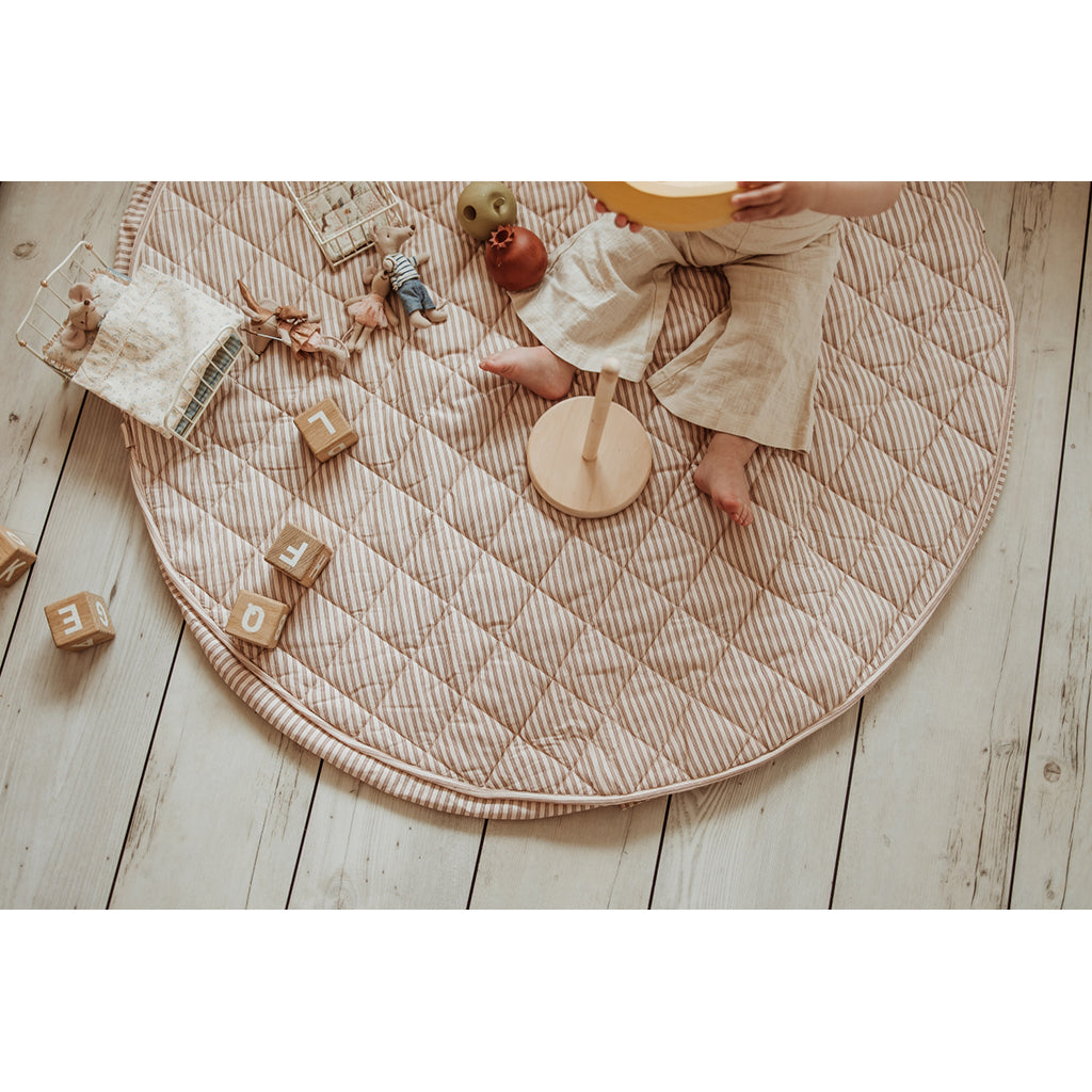 Play&Go 2-in-1 Baby Blanket, Organic - Stripes Brown