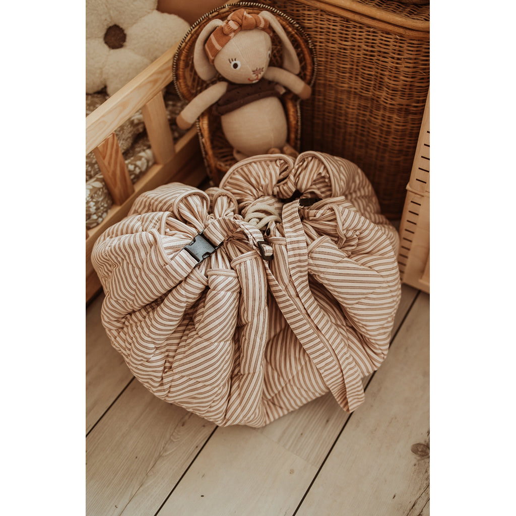 Play&Go 2-in-1 Baby Blanket, Organic - Stripes Brown