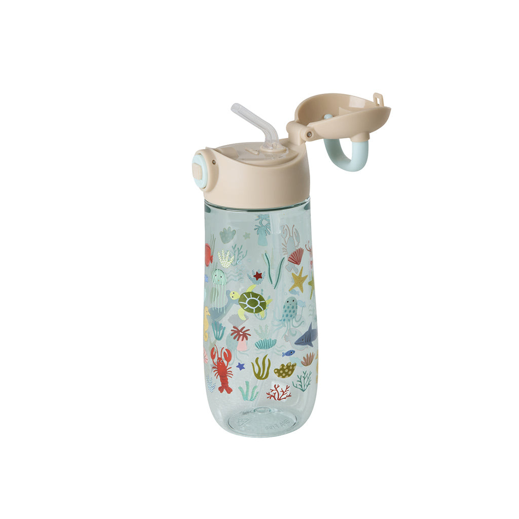 Rice Drinking Bottle in Tritan, 550 ml - Blue Ocean Print