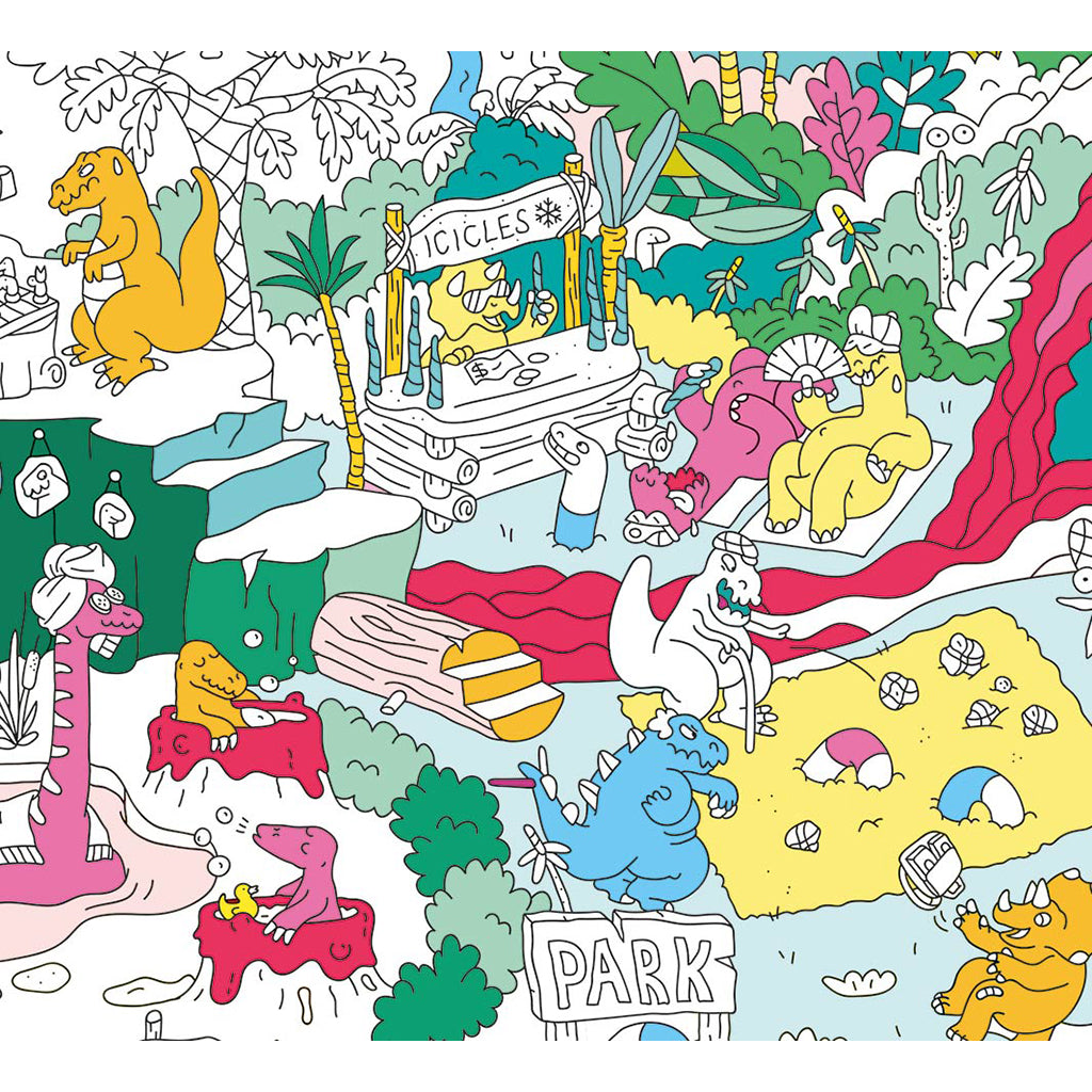 Omy Large Poster for Coloring, 70 x 100 cm - Dinos