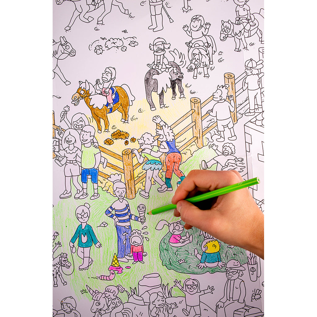 Omy Large Coloring Poster, 70 x 100 cm - Pony Club