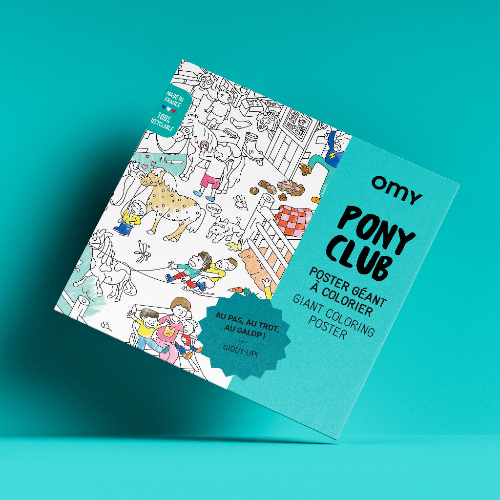 Omy Large Coloring Poster, 70 x 100 cm - Pony Club