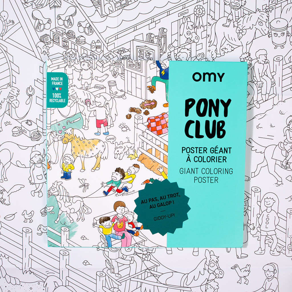 Omy Large Coloring Poster, 70 x 100 cm - Pony Club