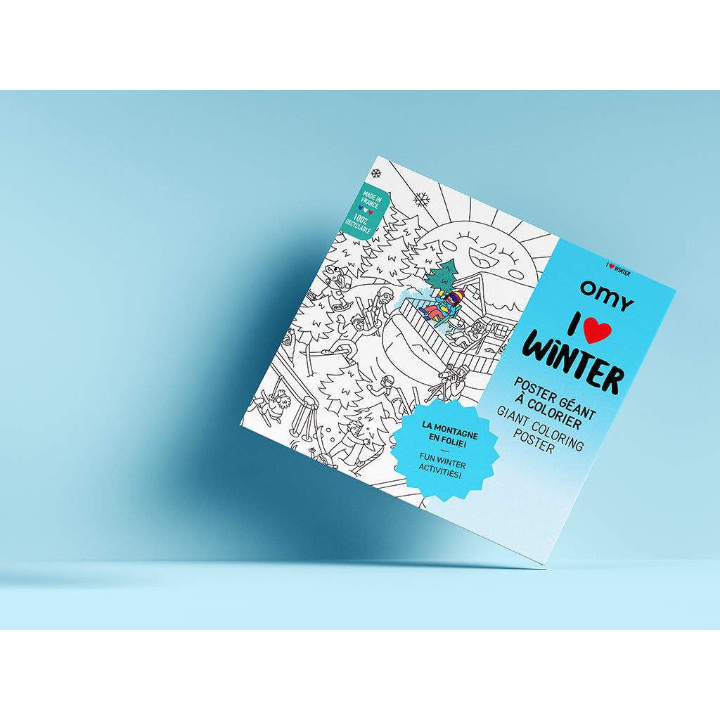 Omy Large Coloring Poster, 70 x 100 cm - I Love Winter