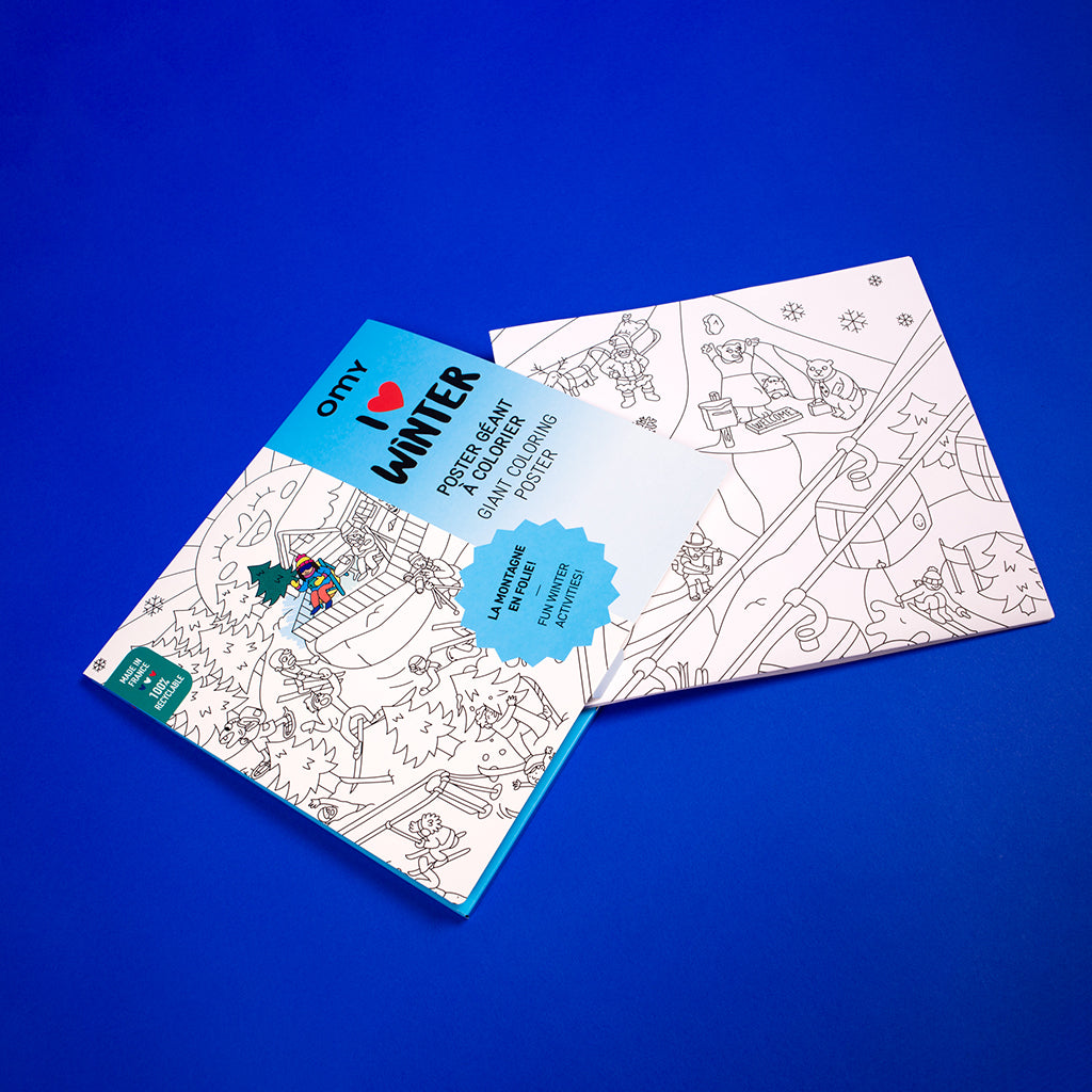 Omy Large Coloring Poster, 70 x 100 cm - I Love Winter