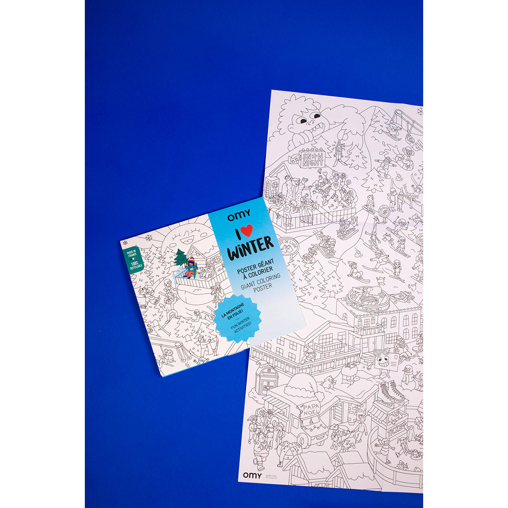 Omy Large Coloring Poster, 70 x 100 cm - I Love Winter