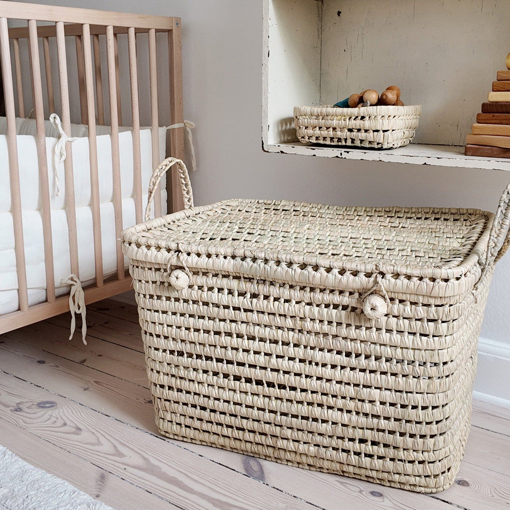 Lubilu Trunk kurvekuffert af palmeblade, 60 x 35 x 35 cm