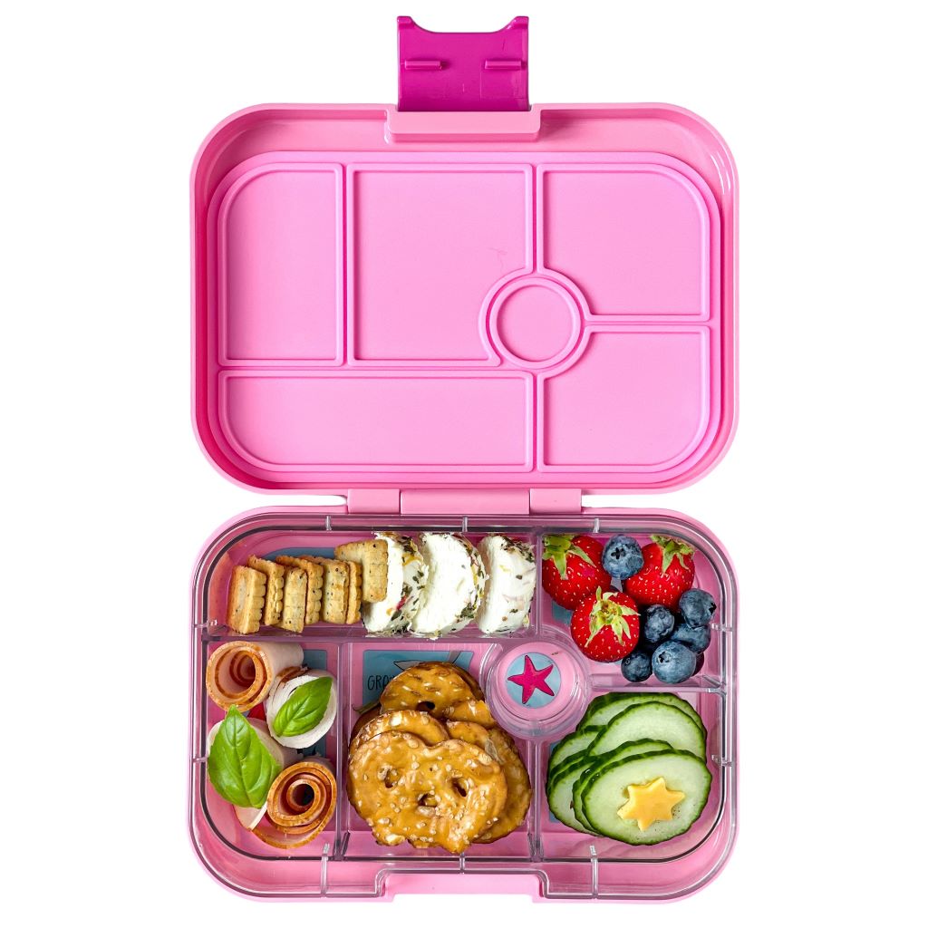 Yumbox Lunchbox with 6 Compartments, Original - Power Pink / Mermaid Tray