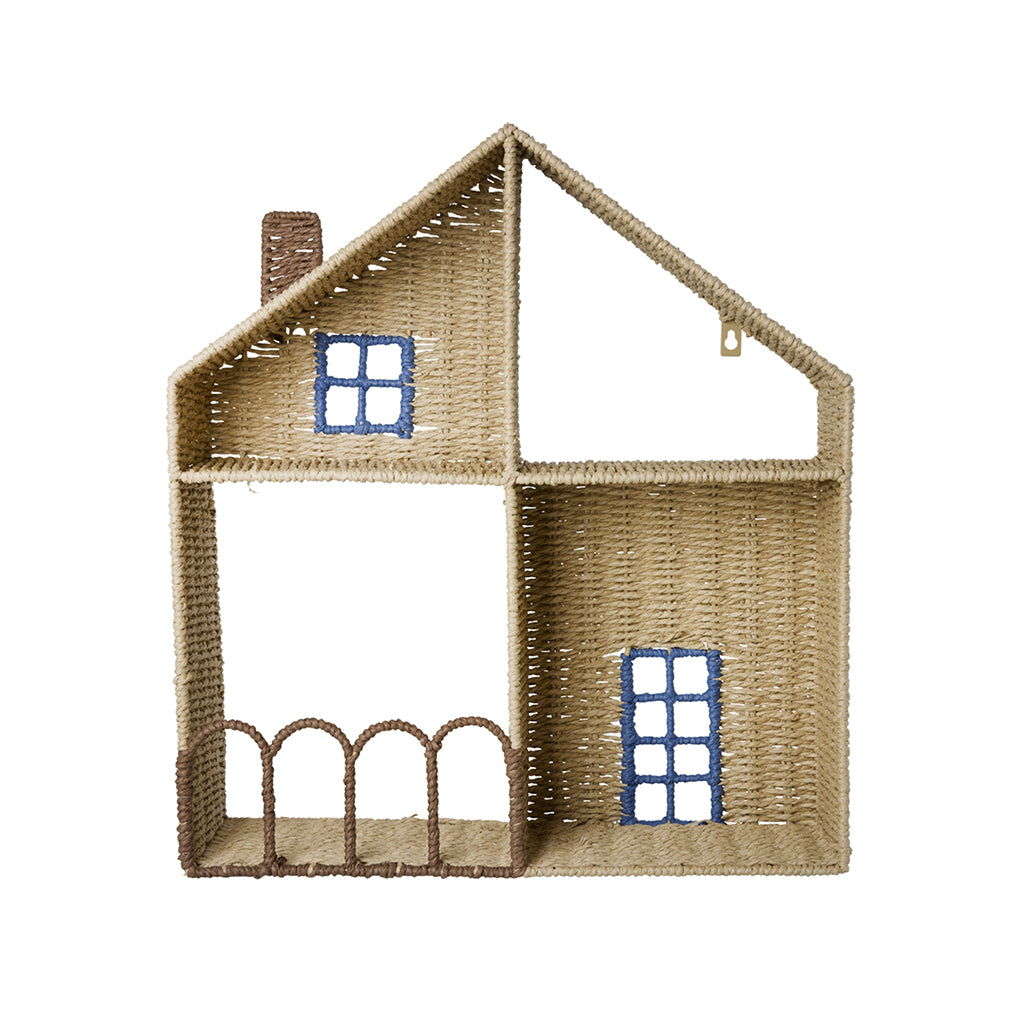 Rice House Shelf, Væghylde inddelt i 4 rum - Blue