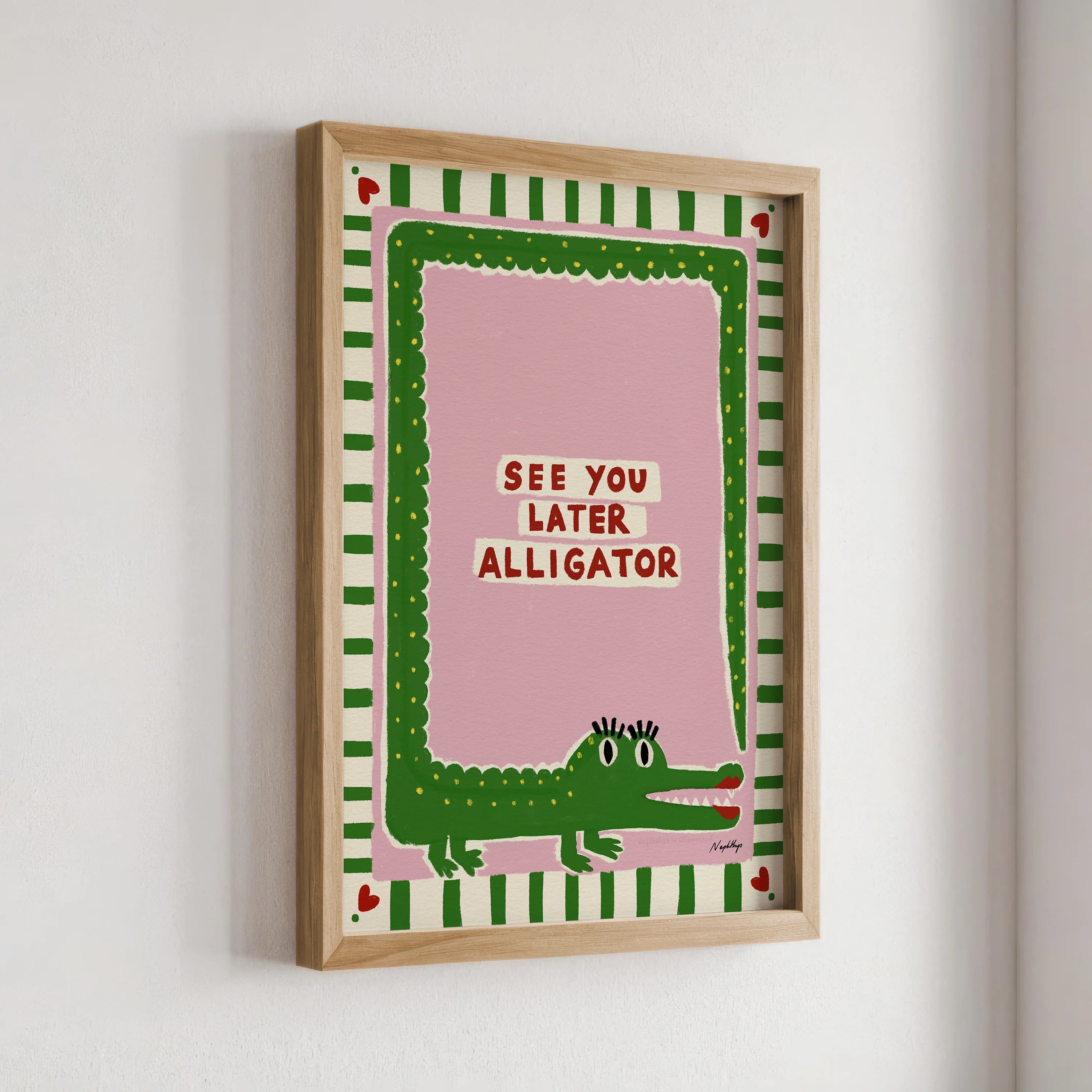 Nephthys Illustrated Poster, See You Later Alligator - A4