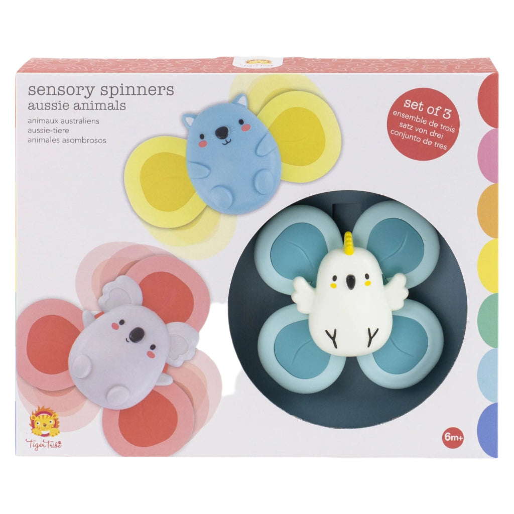 Tiger Tribe Baby Toy, Sensory Spinners – Aussie Animals