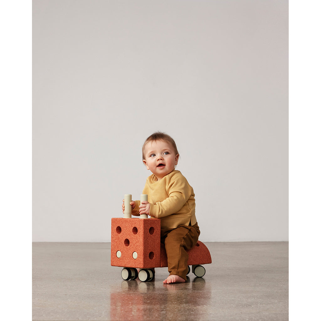 Modu Tiny Ride, Foam Activity Toy, 10 Pieces - Burnt Orange / Dusty Green