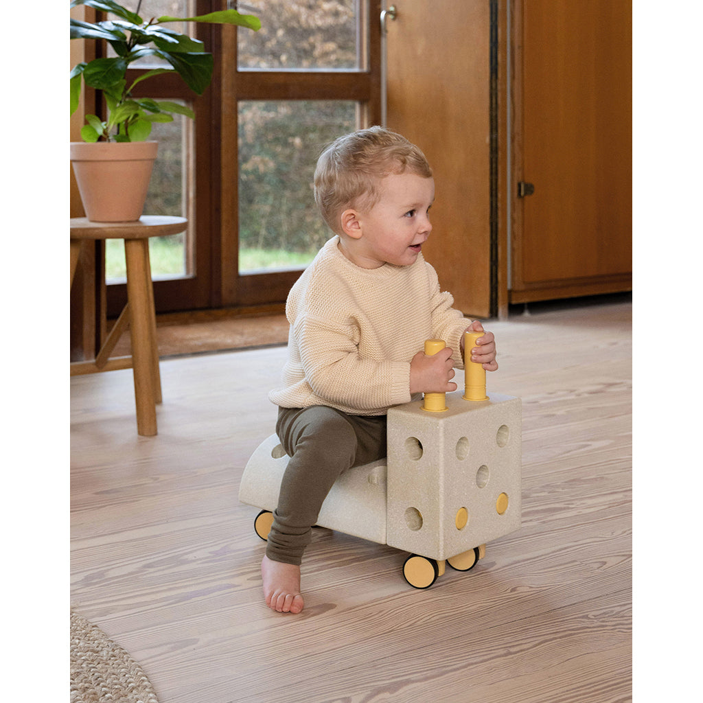 Modu Tiny Ride, Foam Activity Toy, 10 Pieces - Sand Grey / Honey Yellow
