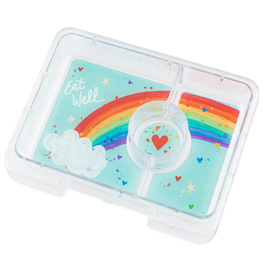 Yumbox Lunchbox with 3 Compartments, Snack - Misty Aqua/ Rainbow