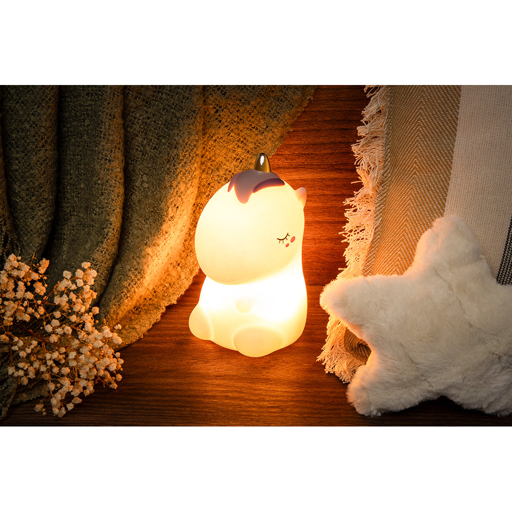 Little L. LED Night Light with Remote Control and Multiple Light Settings - Cosmo Unicorn Pink Glitter