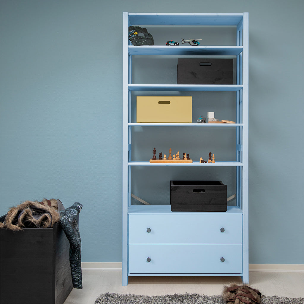 By Aulum Vangså Ladder Shelf with Storage, H: 179 x W: 83 cm – Himalayan Blue