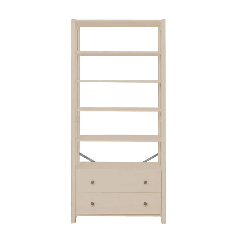 "Aulum Vangså Step Shelf with Storage, H: 179 x W: 83 cm - Sand"
