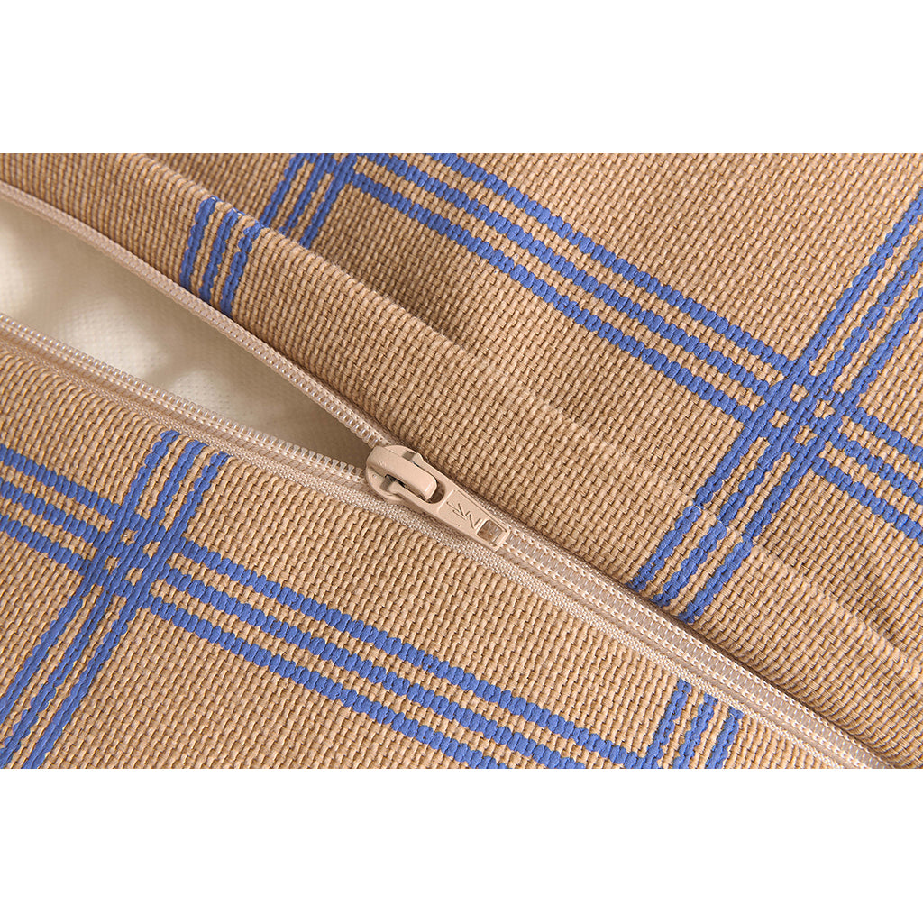 Nobodinoz Vibes Beanbag Chair, Brown Blue Windowpane