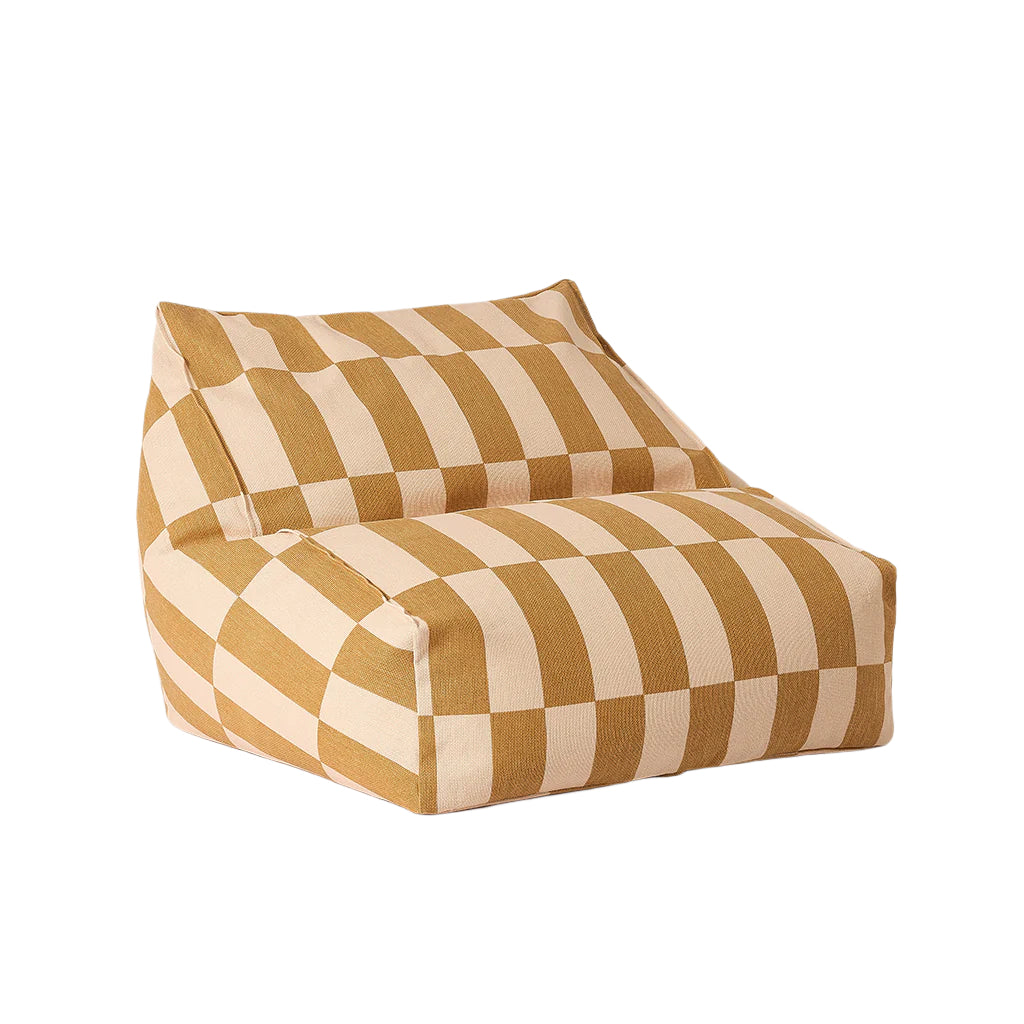 Nobodinoz Vibes Bean Bag Armchair, Mustard and Sand Tiles