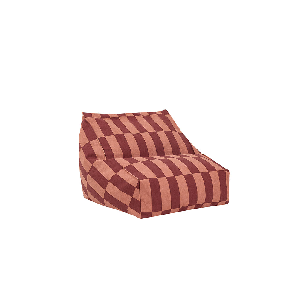 Nobodinoz Vibes Beanbag Armchair, Maroon Tiles