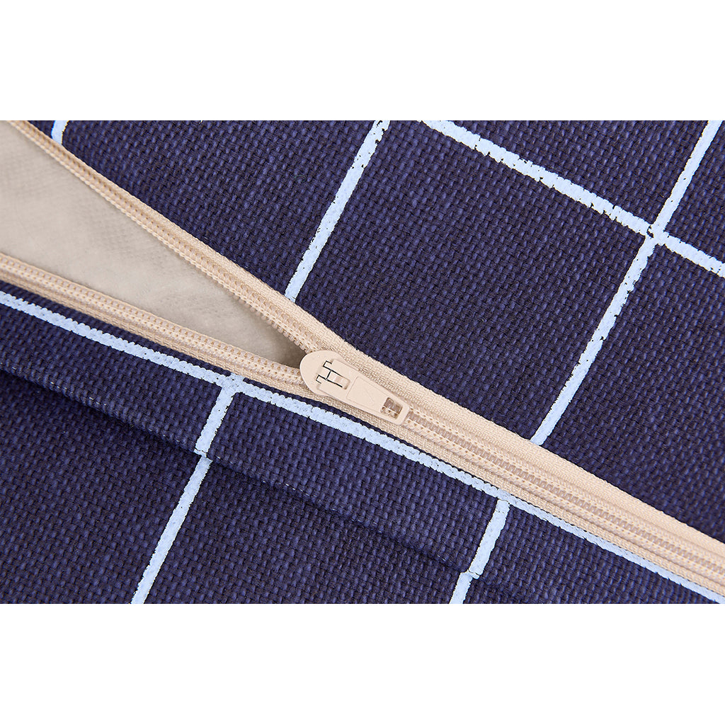 Nobodinoz Vibes Long Bean Bag Chair, Adult - Navy Blue Grid