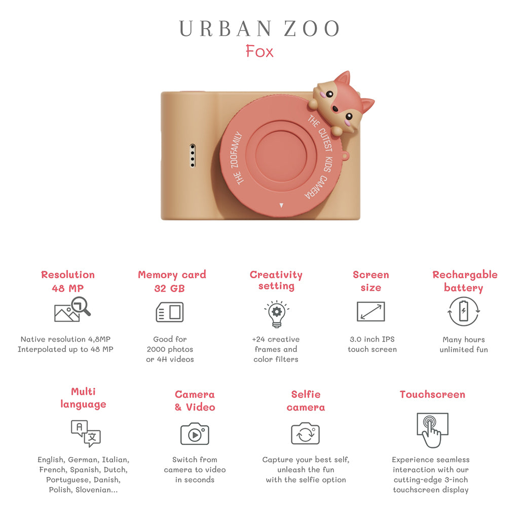The ZooFamily, Urban Zoo Kids Camera, Ages 5-10 - Fox