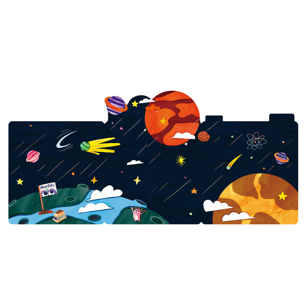 mierEdu - Jelly Stickers, 38 Pieces – Reusable – Astronaut