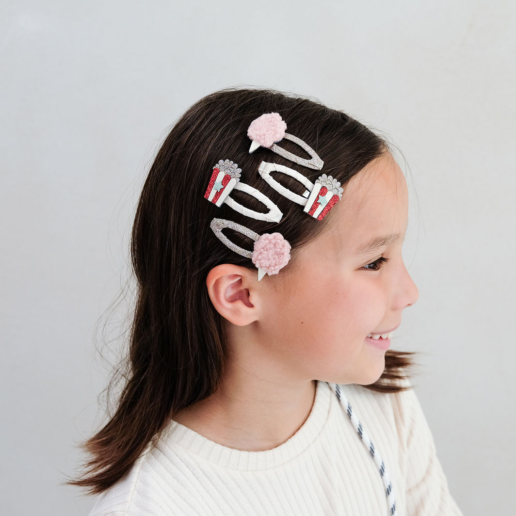 Mimi & Lula - 4 Hair Clips - Popcorn Circus