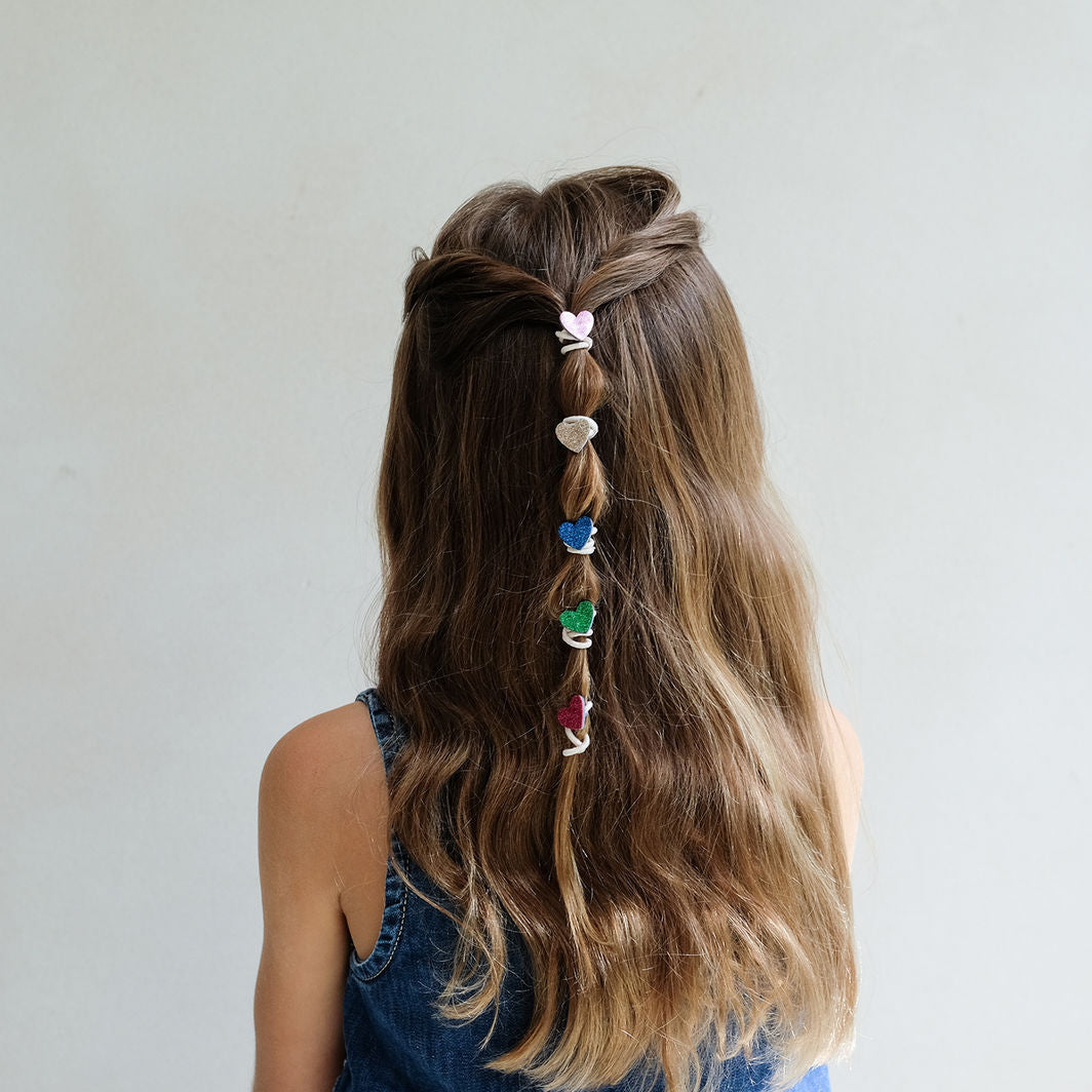 Mimi & Lula Hair Accessories, 8 Hair Elastics - Mini Jazzy Heart Dancing Queen