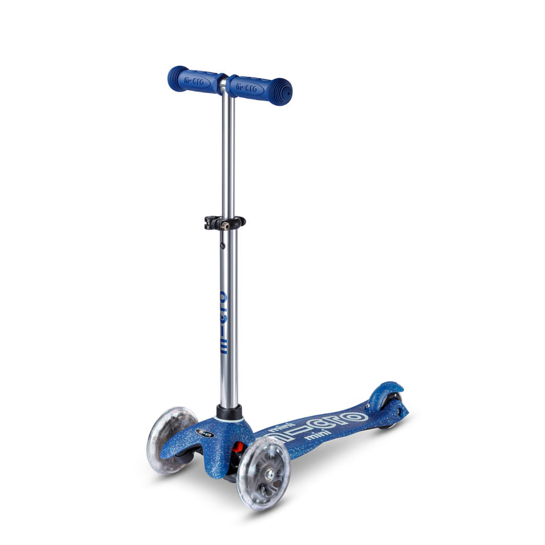 Micro Kick Scooter, Mini Deluxe Galaxy Glitter LED - Navy Blue