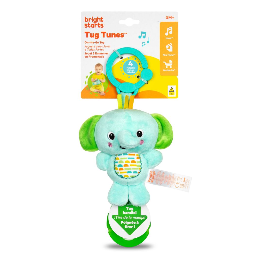 Bright Starts Activity Toy with Light and Sound, Tug Tunes™ - Elephant