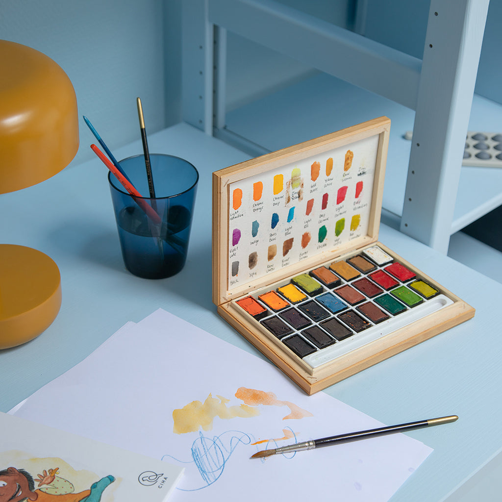 By Aulum Agger Large Shelving Unit with Desk, H: 179 x W: 163 cm - Himalayan Blue