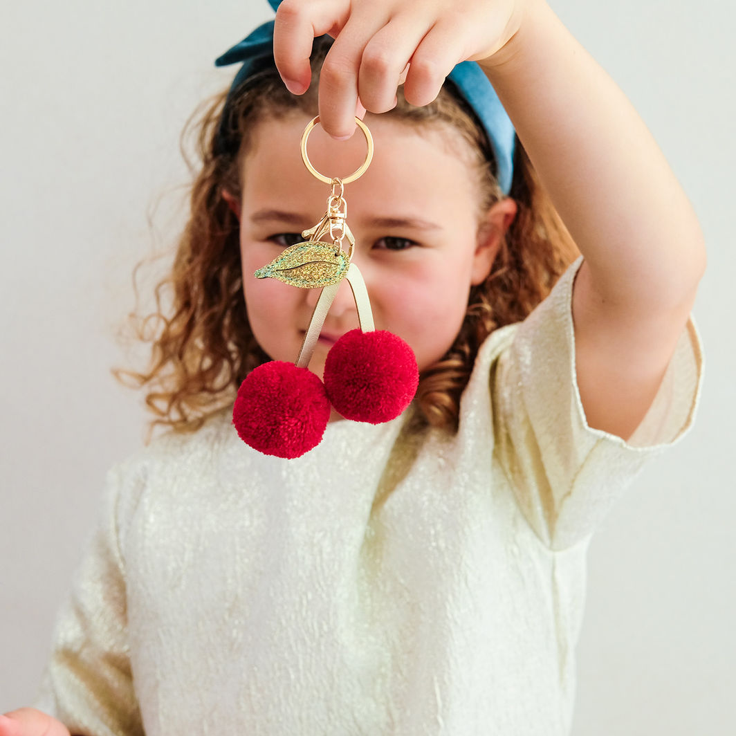 Mimi & Lula Nøglering - Pom Pom Cherries