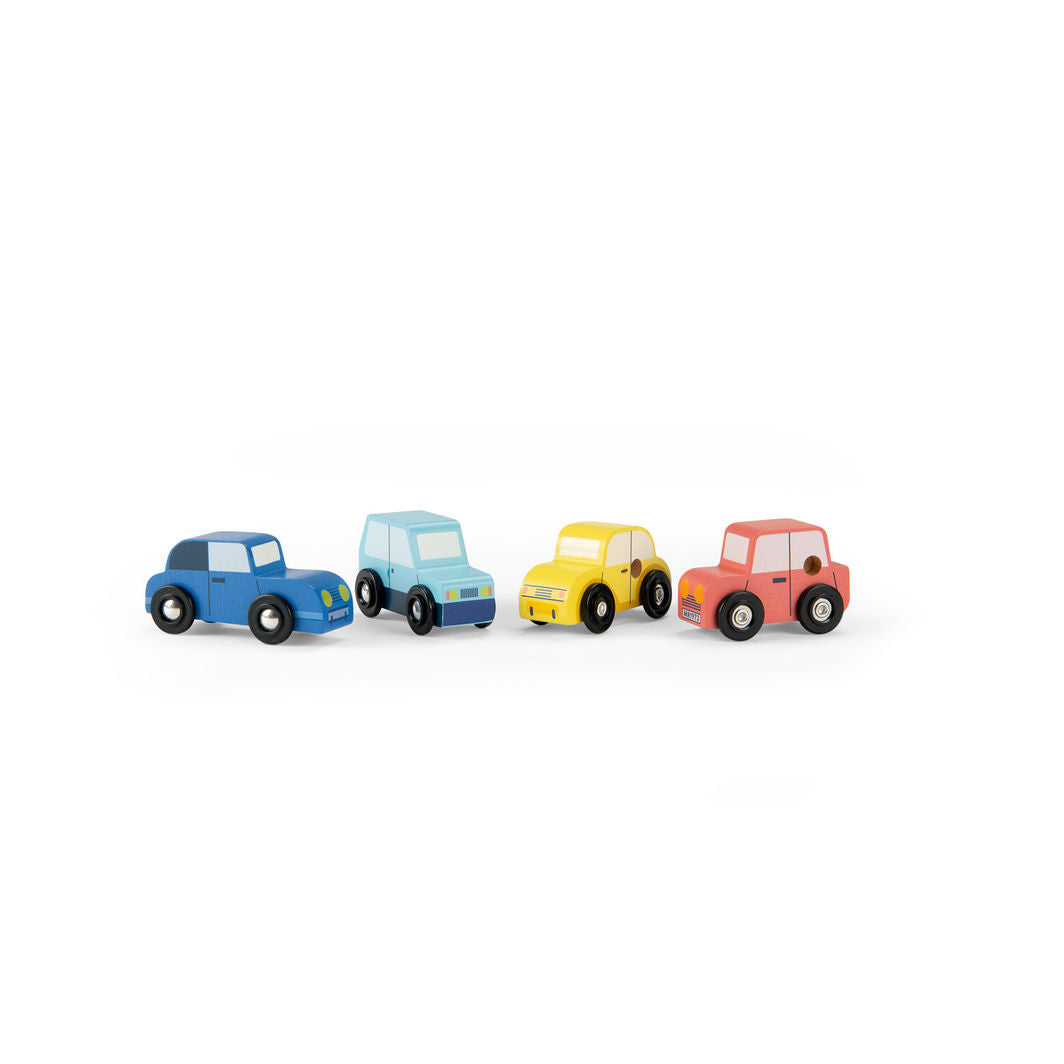 Moulin Roty Wooden Cars, Set of 4 - Avenue du Moulin