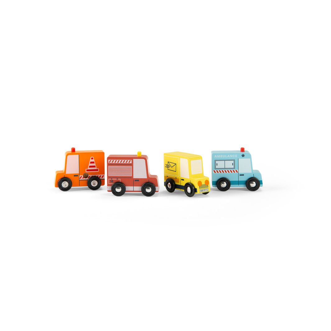 Moulin Roty Wooden Delivery Vans, Set of 4 – Avenue du Moulin