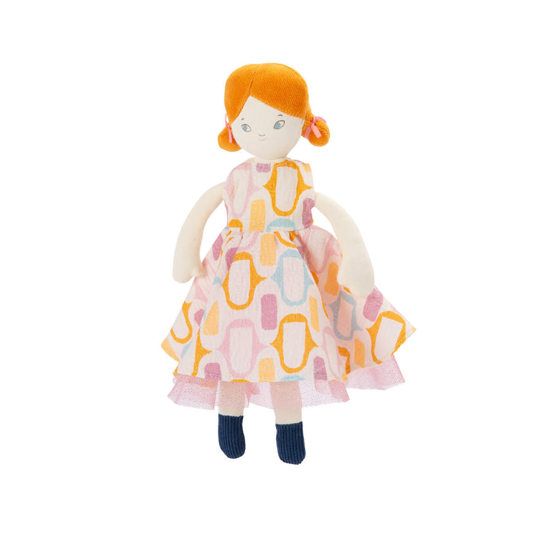 Moulin Roty Cloth Doll with Wardrobe Suitcase and Evening Dresses - Les Parisiennes