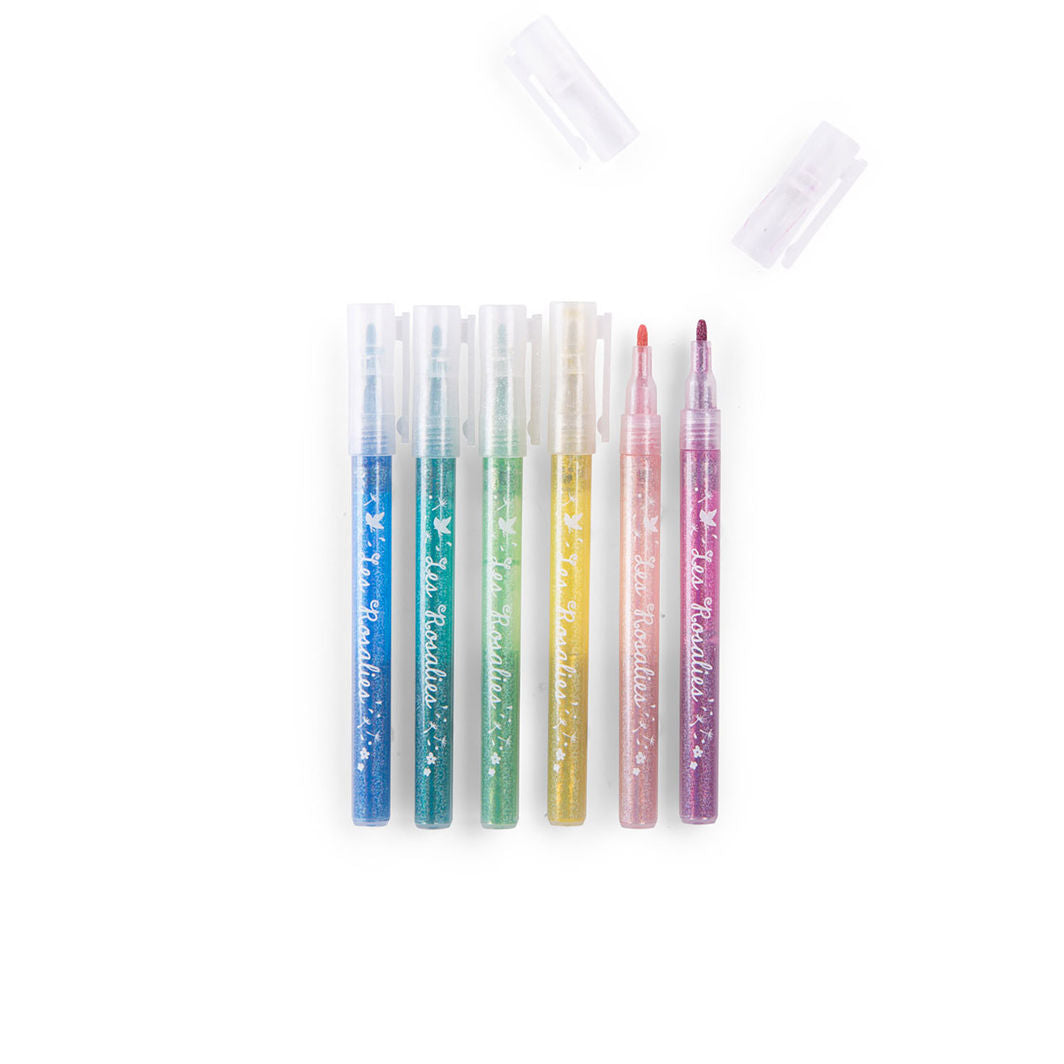 Moulin Roty Glitter Pens Set of 6 - Les Rosalies