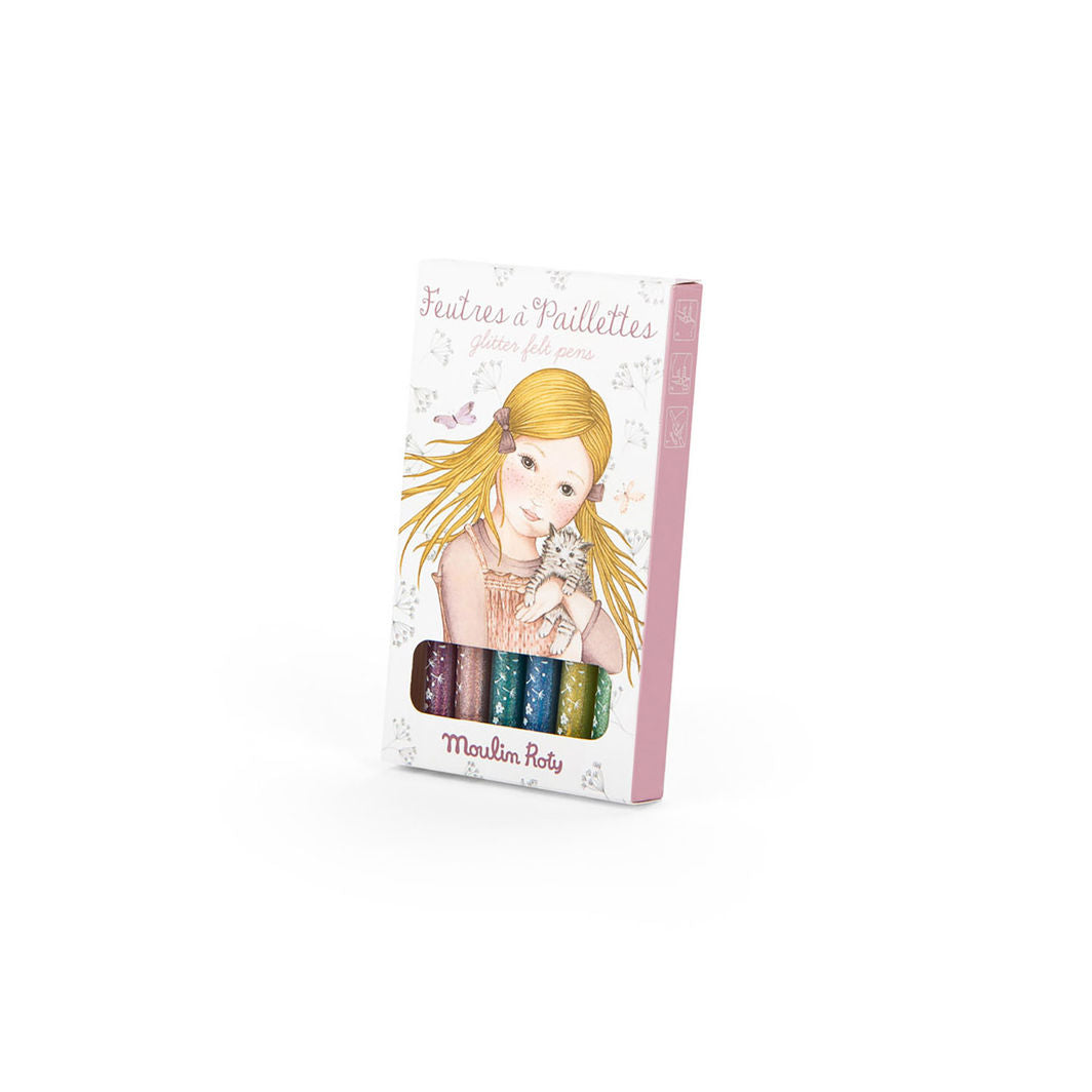 Moulin Roty Glitter Pens Set of 6 - Les Rosalies