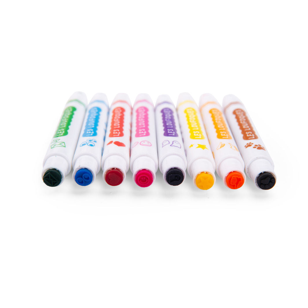 Moulin Roty Set of 8 Stamp Pens, Les Loufoques