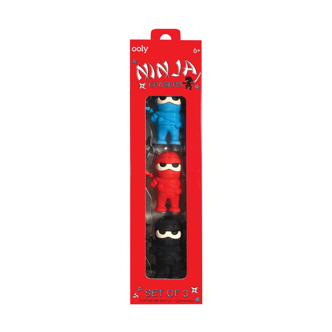 Ooly Erasers Set of 3 - Ninja
