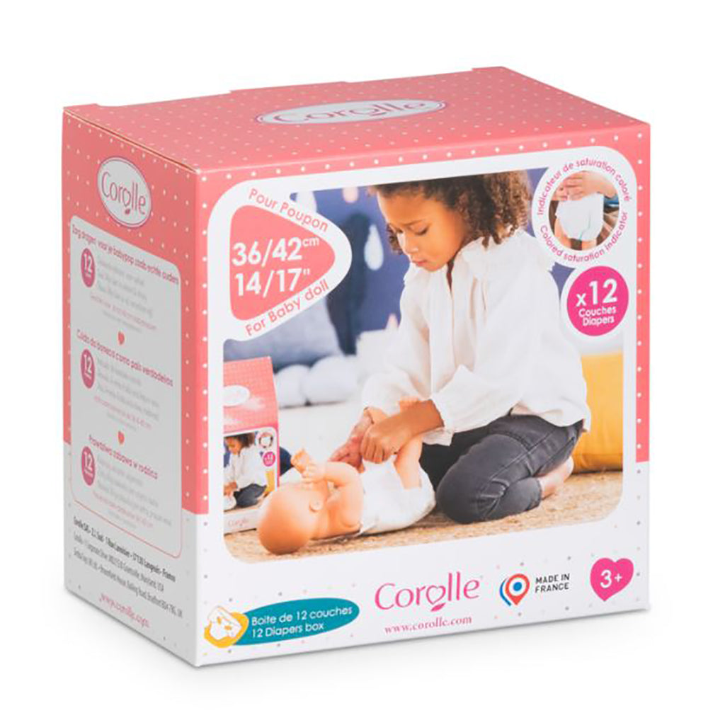 Corolle Doll Accessories, Mon Grand Size 36-42 cm - 12 Diapers