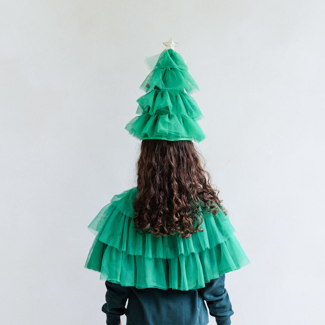 Mimi & Lula Cape, Green Christmas Tree