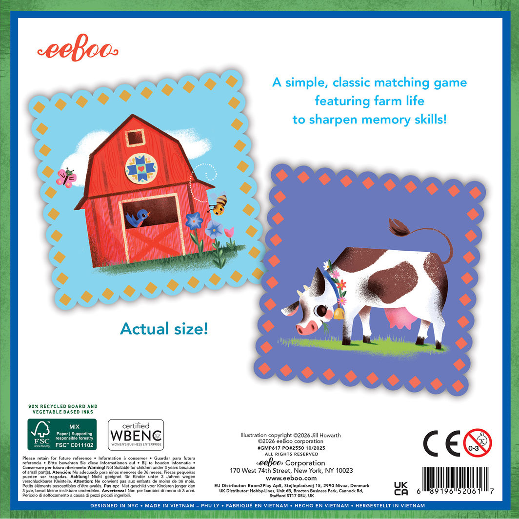 eeBoo Memory Game, The Farm