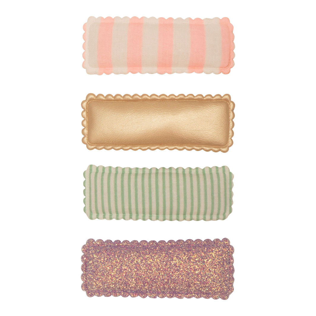 Mimi & Lula Hair Clips, Set of 2 - Stripy Rectangular Dreamland