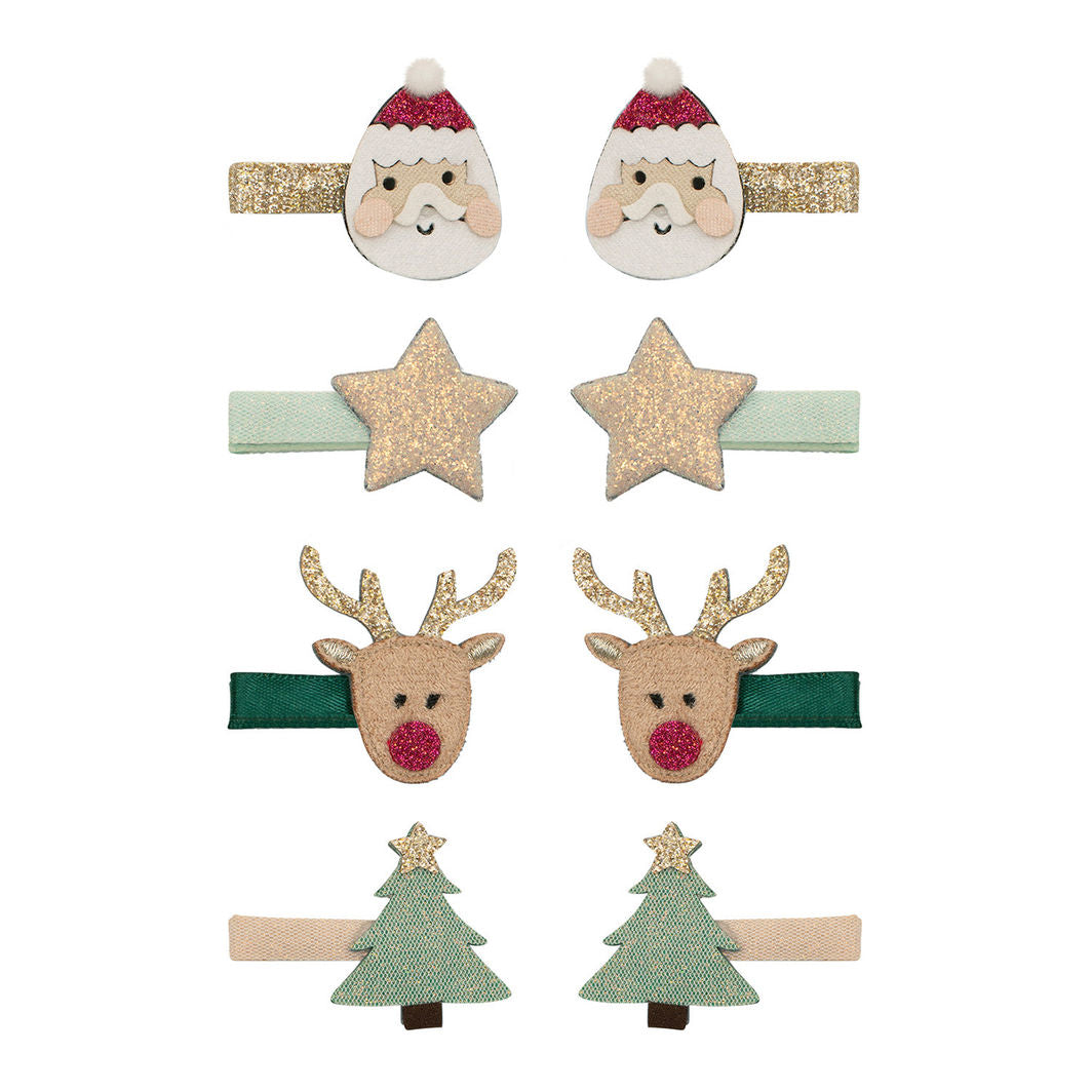 Mimi & Lula 8 Hair Clips, Mini Santa Christmas