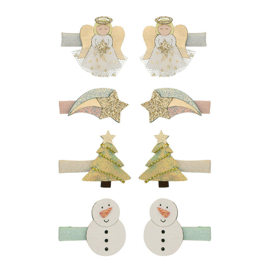 Mimi & Lula 8 Hair Clips, Mini Angel Christmas